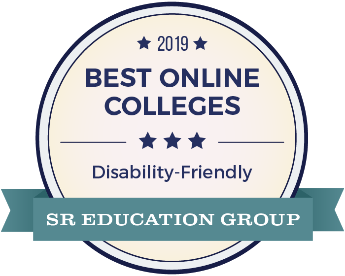 2019 Award for Best Online Colleges Disability Friendly by SR Education Group
