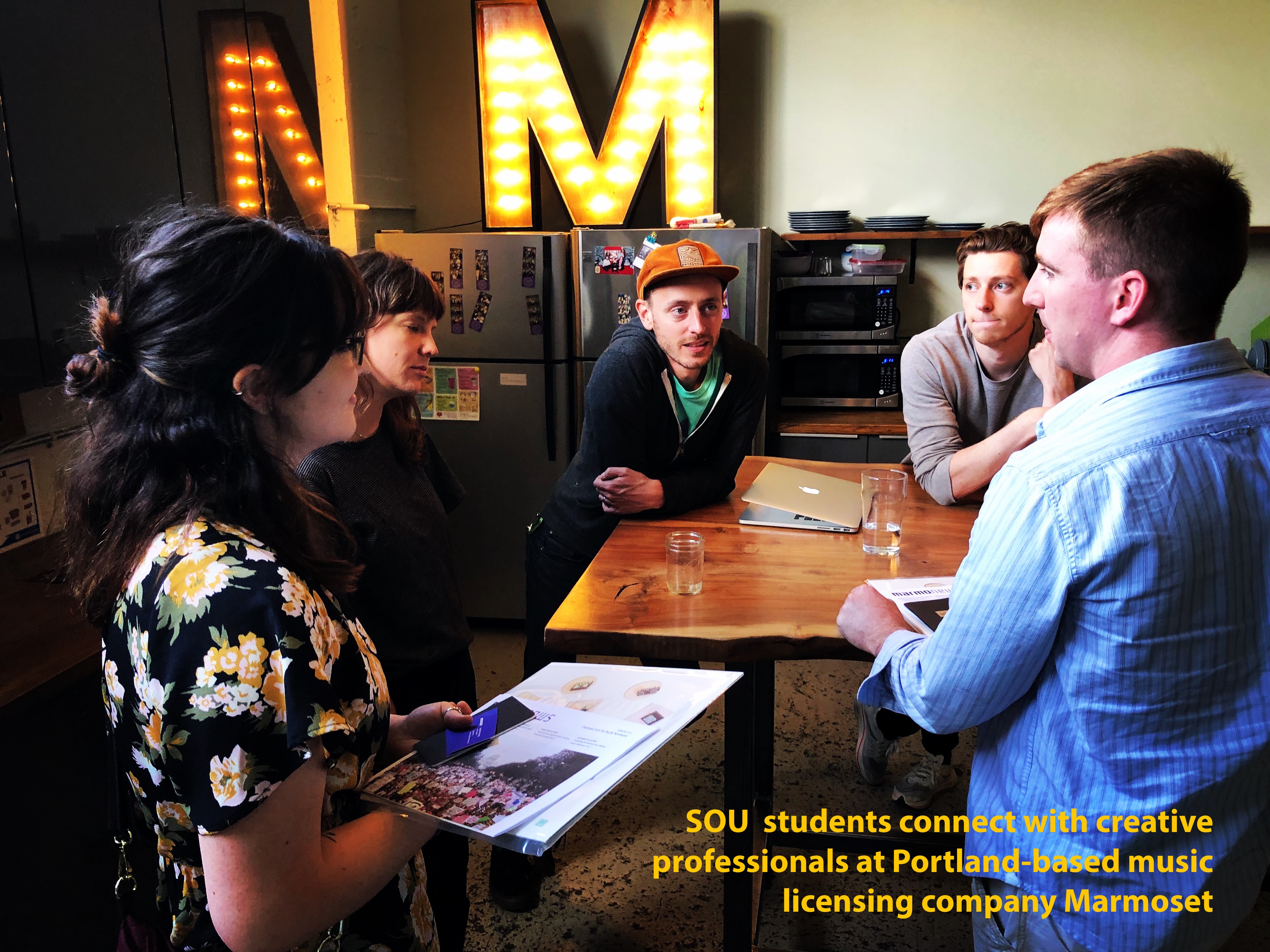 SOU students connect with creative professionals at Portland-based music licensing company Marmoset