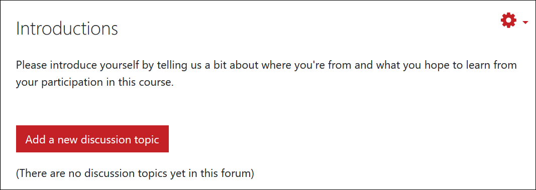 Screenshot of introductions forum