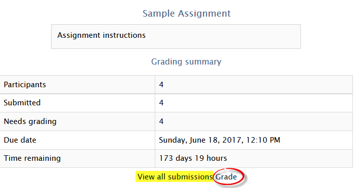 View assignments interface