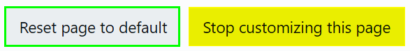 Screenshot of stop customizing