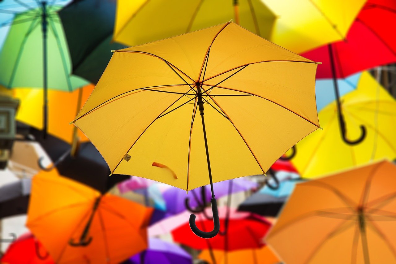 collection of bright umbrellas