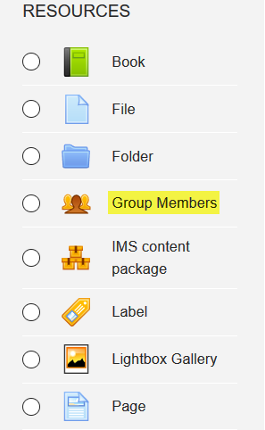Screenshot of Group Member link