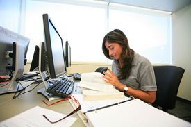 Photo of student working on computer