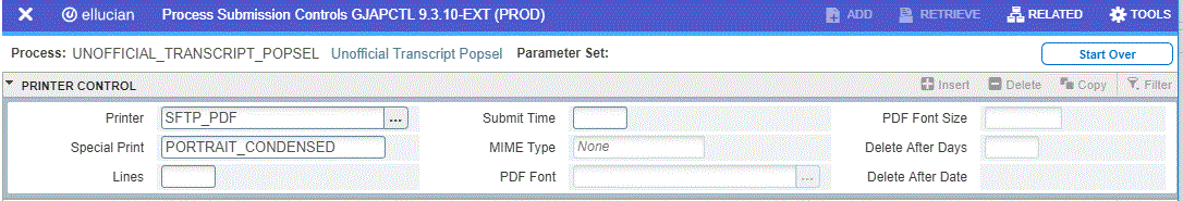 Unofficial Transcript Popsel - GJAPCTL Printer Control Section