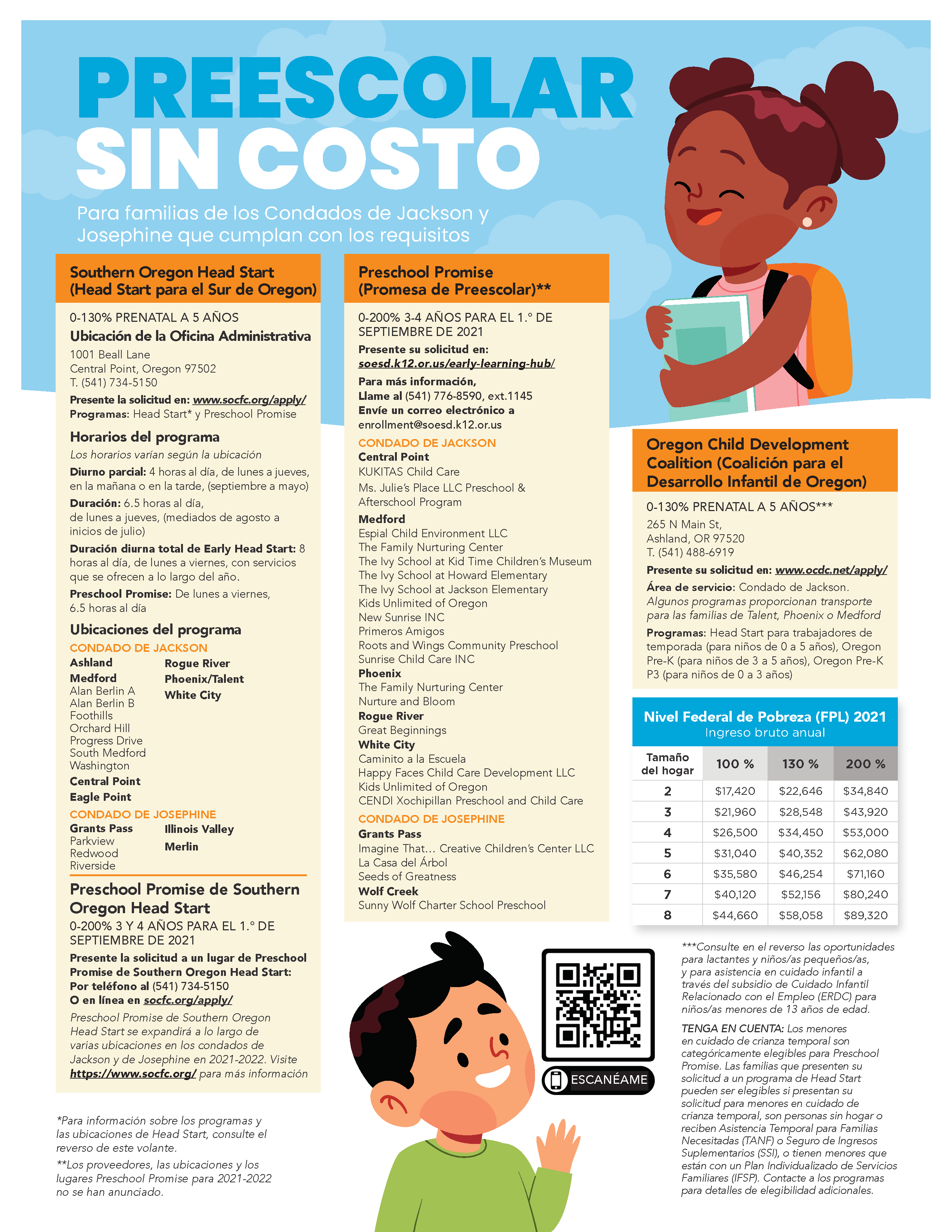 Free Preschool Flyer 2021 22 Espanol Page 1